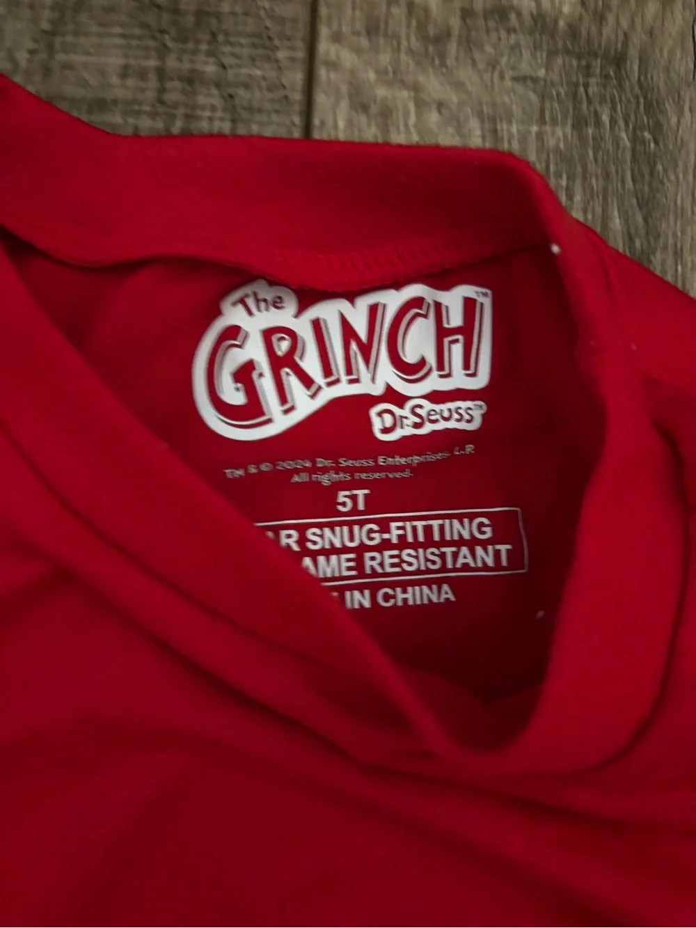 Grinch Kids Red Holiday Pajama Set